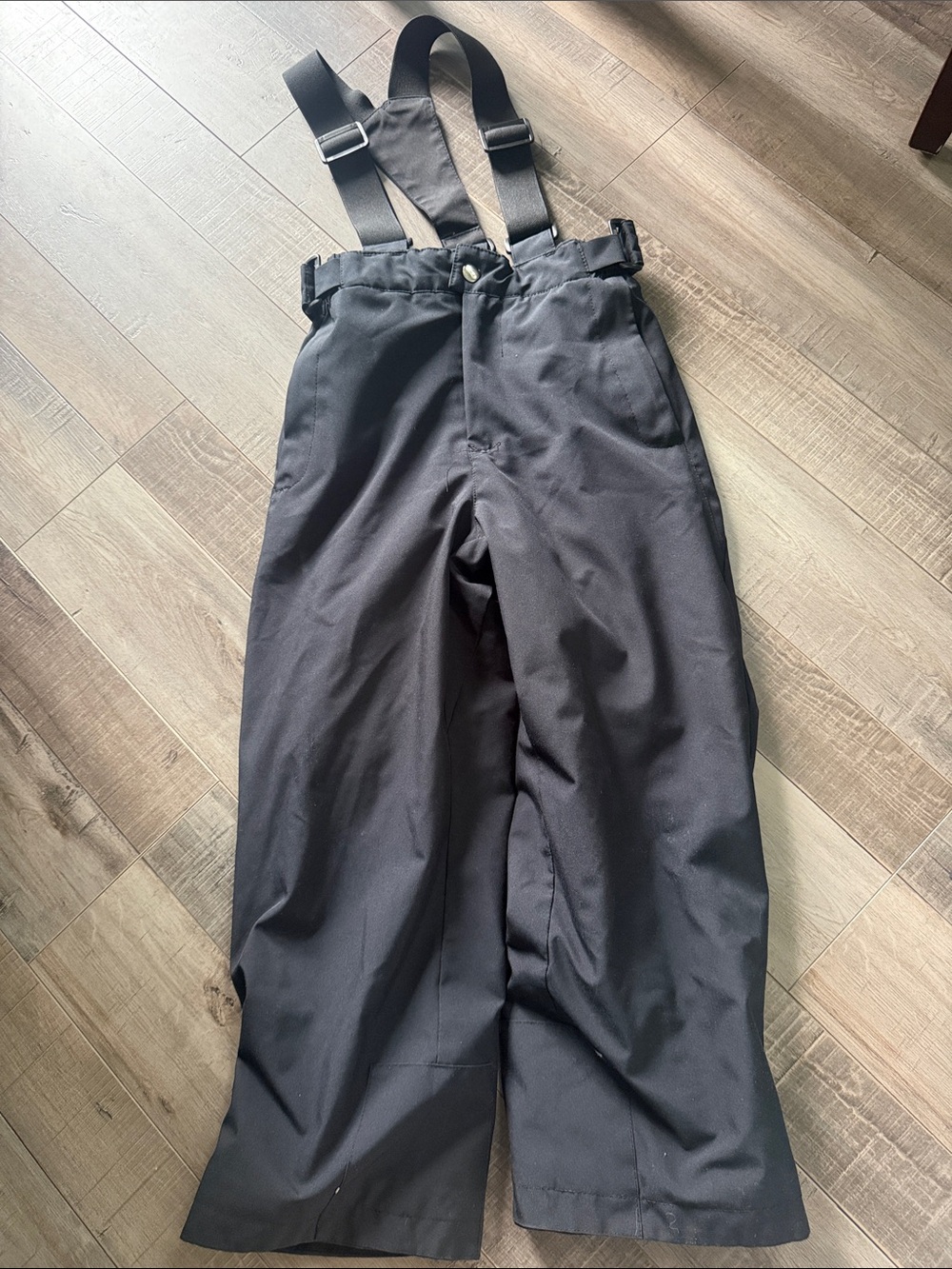 Kids Black Snow Pants with Adjustable Suspenders